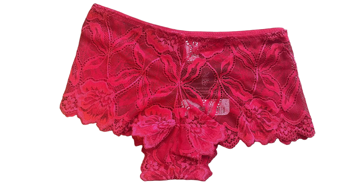 After Eden Lace Shorts - Red