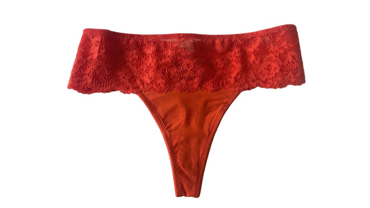 After Eden Lace Trim Thong - Orange