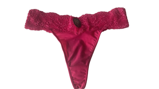 After Eden Lace Trim Thong - Deep Pink