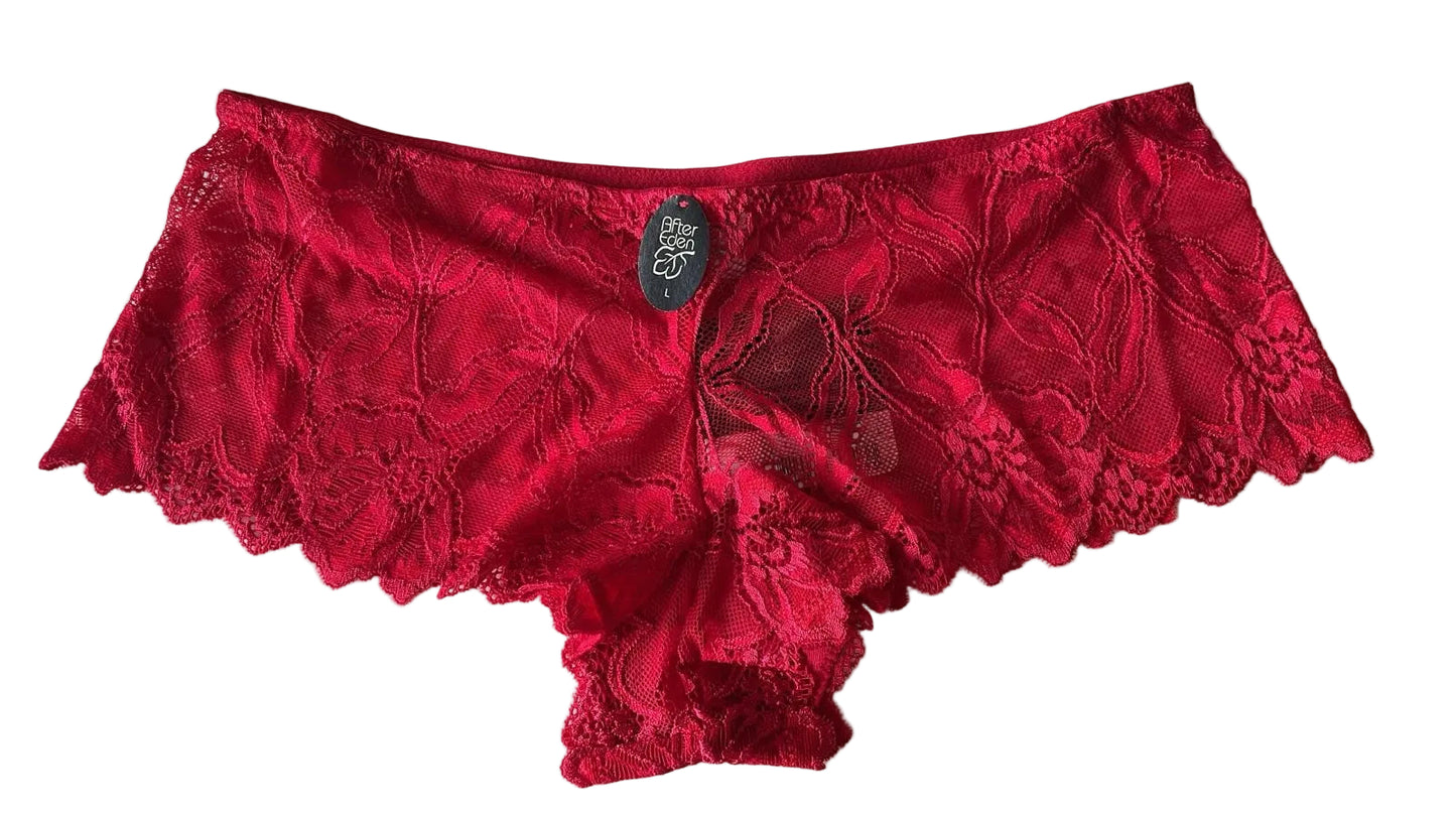 After Eden Lace Shorts - Red