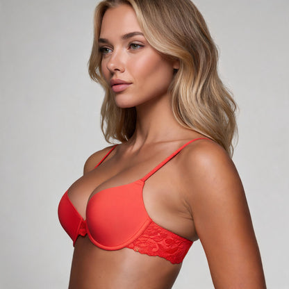 After Eden Double Gel Plunge Gel Bra - Red